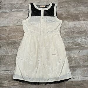 Tulle Satin Dress with Black Lace Details